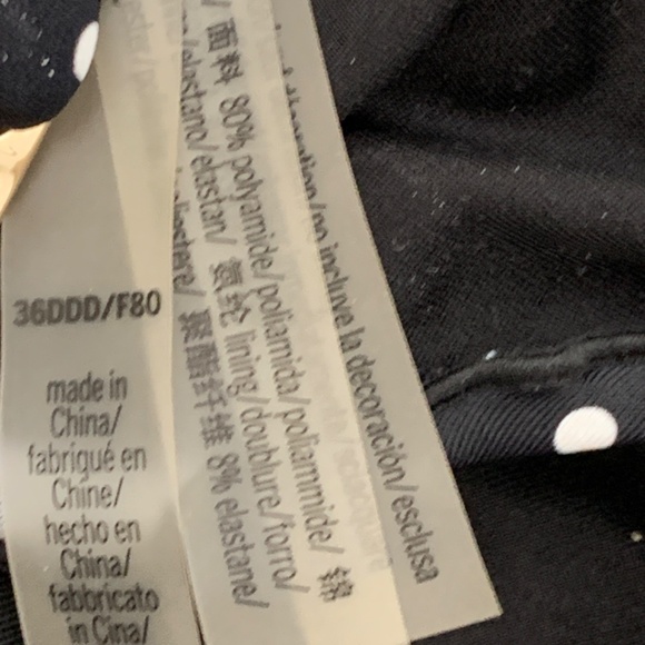 Victoria's Secret Polka Dot Bikini Black & White Top Size 36DDD Bottom Size L - Picture 10 of 14